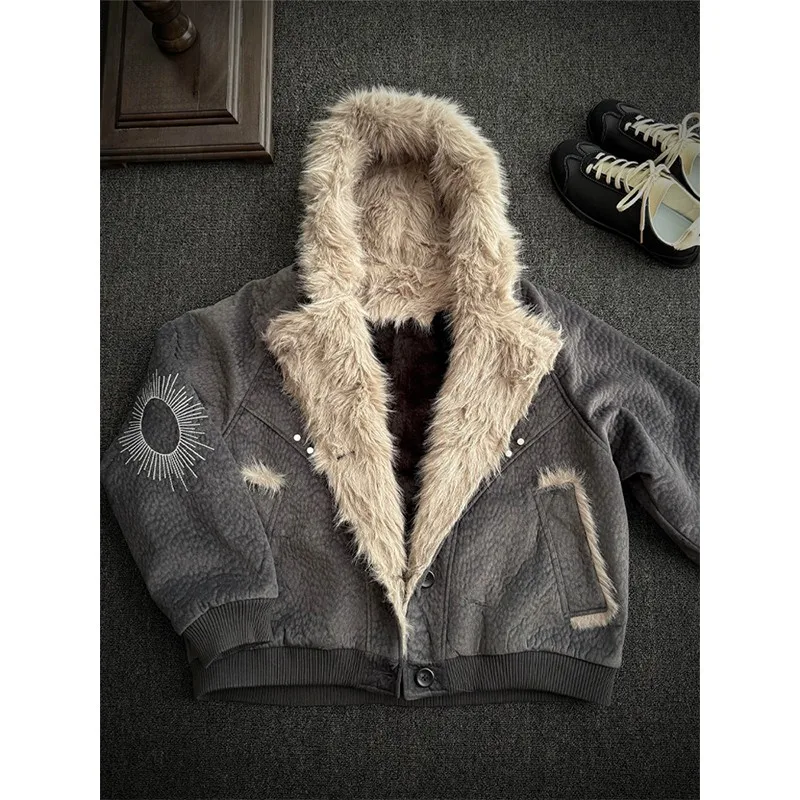 

Ретро-куртка унисекс в американском стиле, утепленная, с капюшоном, из хлопка, с принтом Mountain Eagle, верхняя одежда