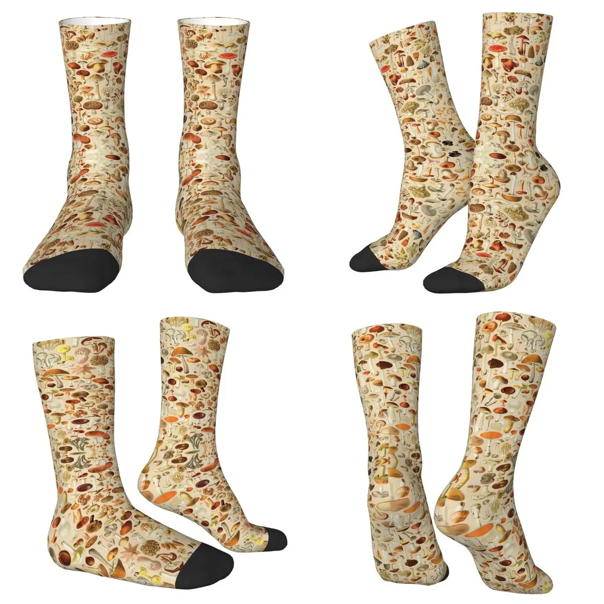

Vintage Mushroom Designs Collection Socks Harajuku Sweat Absorbing Stockings All Season Long Socks Accessories Christmas Gifts