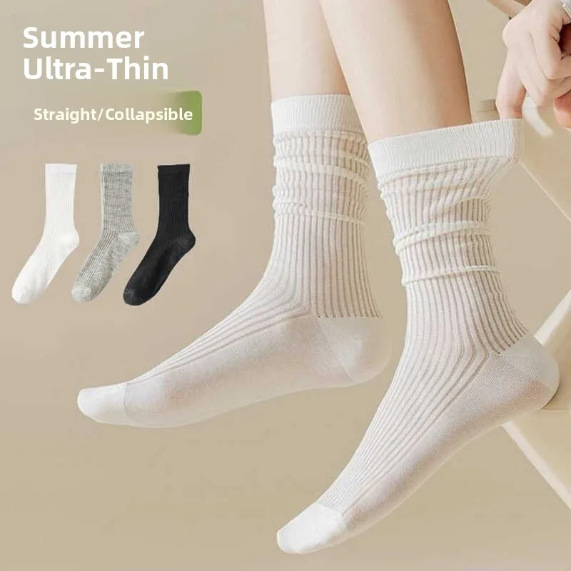 meias-femininas-de-verao-finas-com-listras-largas-estilo-ballet-cor-pura-cano-medio-retro-modernas-versateis-e-que-combi