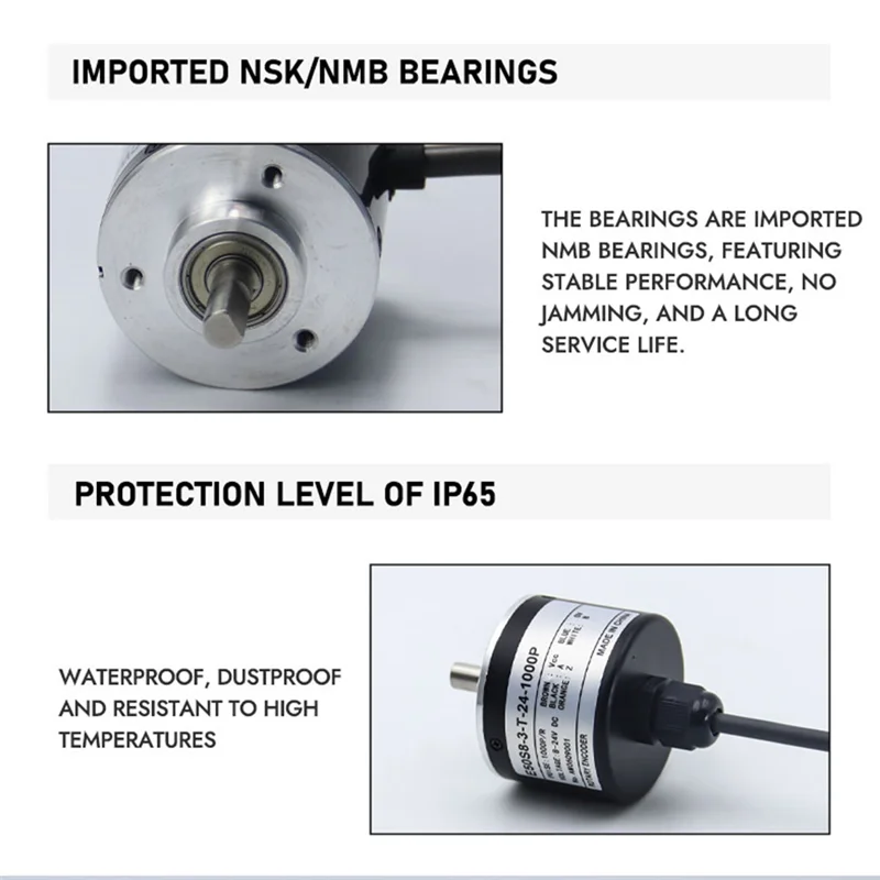 【ABUP】Optical Rotary Encoder E50S8 NPN Photoelectric INCREMENTAL DC 5V 24V เปิด Collector เอาต์พุตแรงดันไฟฟ้าเอาต์พุต