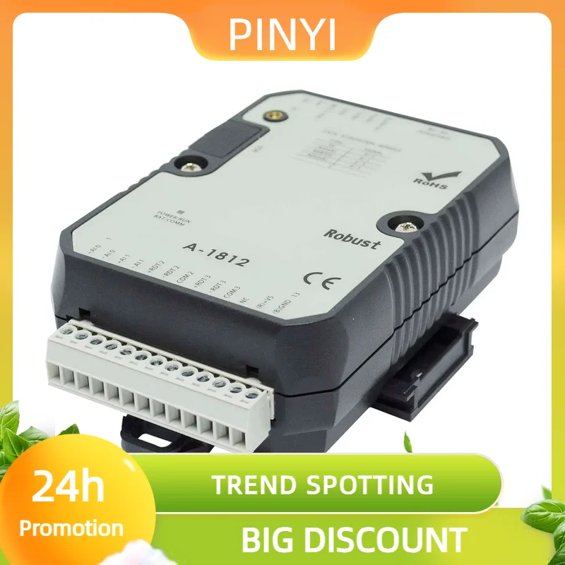 Promotion Ethernet Analog IO Module with 4AI 2AO 2DI Modbus TCP ( A-1812)*