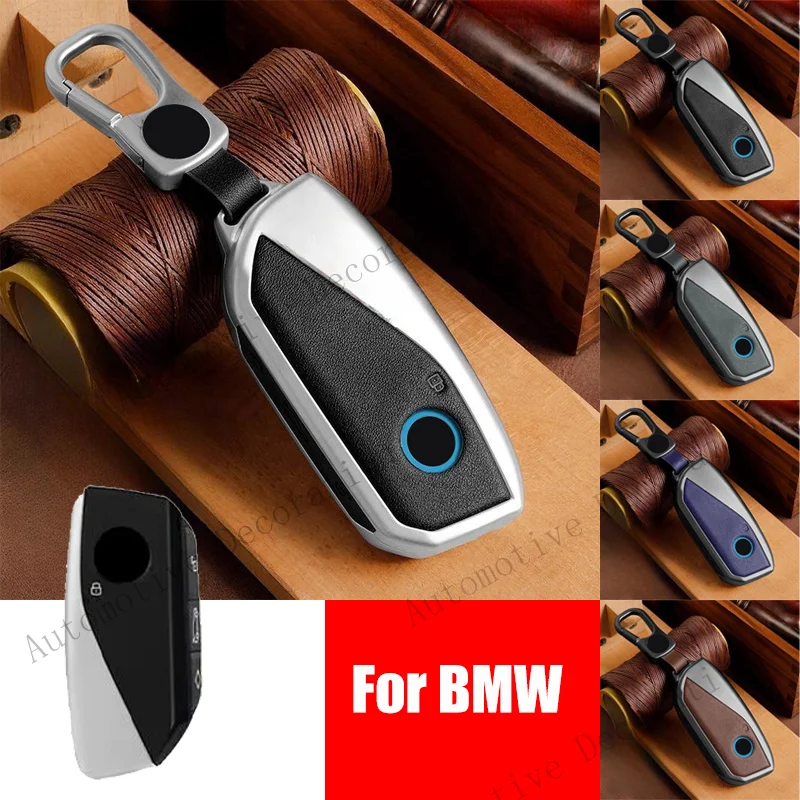 Z+ Zinc Alloy Leather Car Key Case Cover Bag For BMW I7 X7 XM IX G07 Series 2023