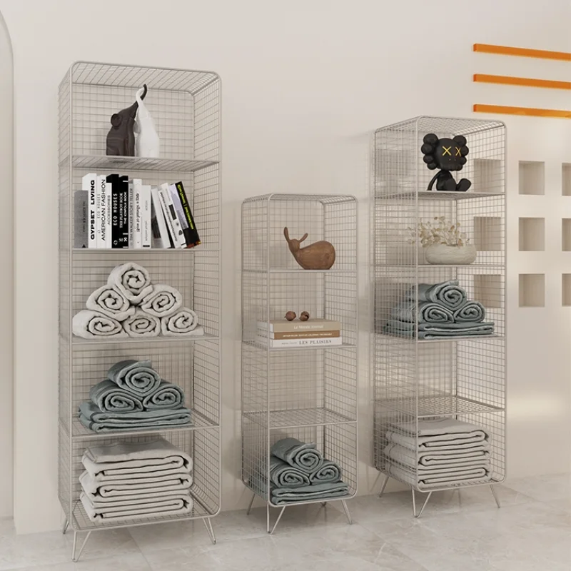 

Simple Iron Art Bookshelf Landing Internet Celebrity Clothing Store Display Stand Creative Grid Storage Rack Bookcase Small