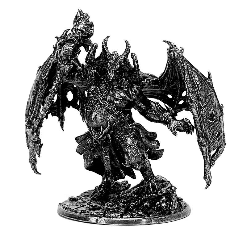 New Fantasy Metal Miniature Demon Warrior Set, Handcrafted Cupronickel Collectible Figurines for Tabletop Gaming & Desktop Decor