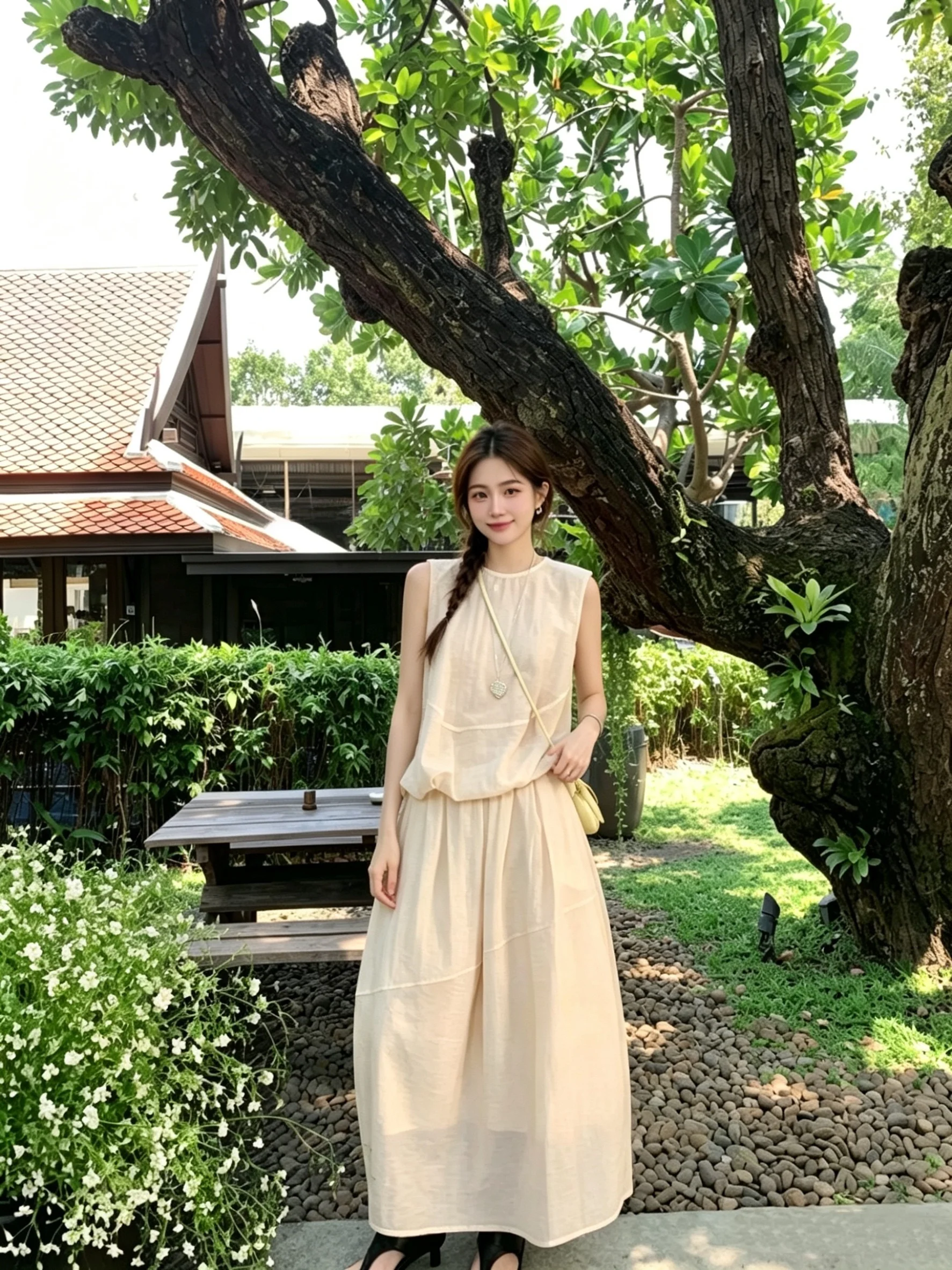 

Kumikumi Summer New Style Thin Vest Top Women's Loose High Waist Skirt Two-Piece Set Fashionable Breathable Lightweight Set