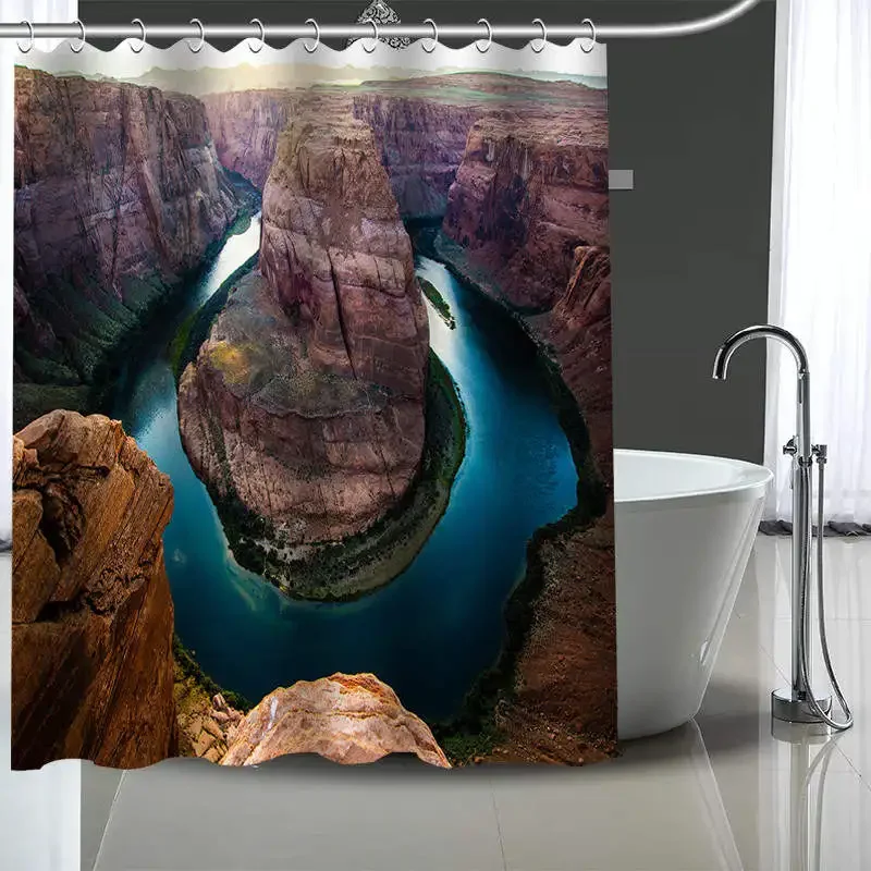 Grand Canyon Nature Landscape Shower Curtain Modern Waterproof Fabric Bath Curtains Home Bathtub Screen Bathroom Decoration