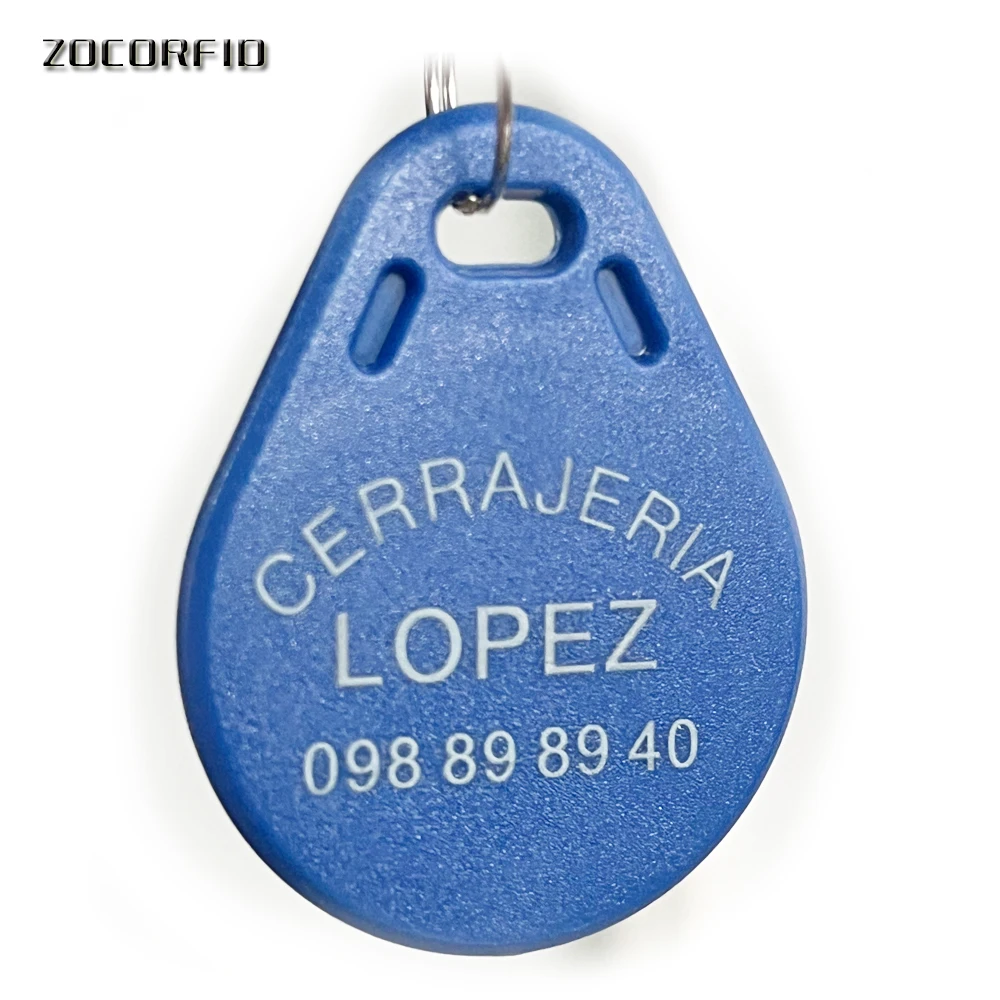 100pcs/Lot Custom Printing logo 13.56MHz Rewriteable 0 Block UID Tag RFID UID Keyfobs Rewrite Copier  Duplicator Copy