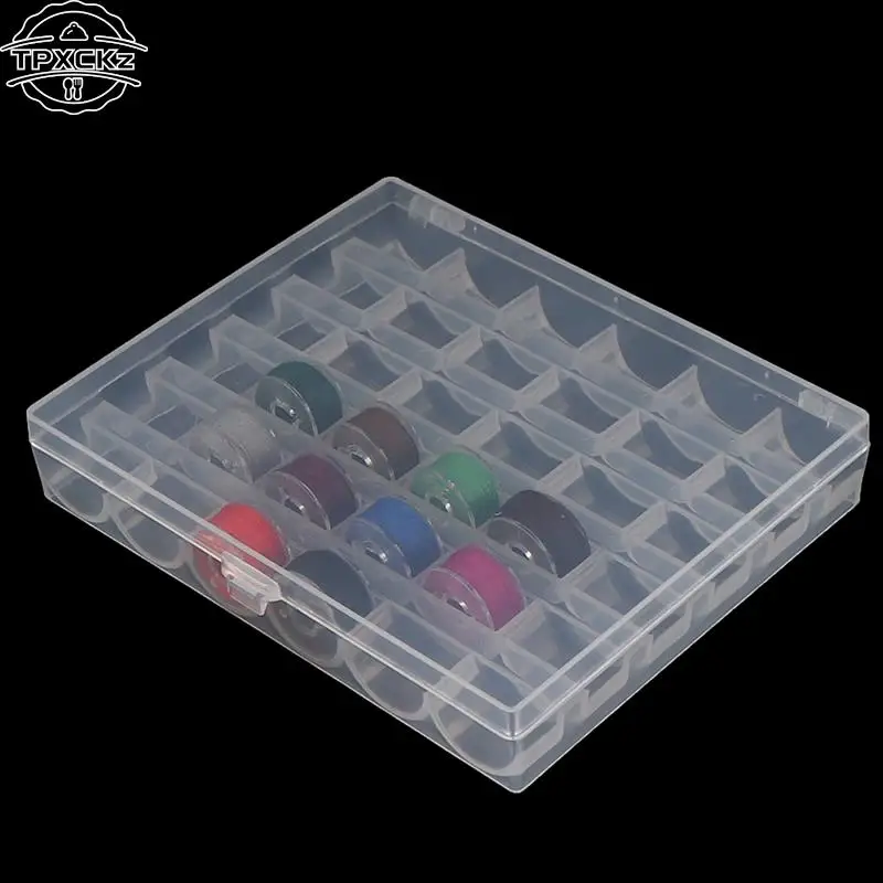 36 Spools Sewing Machine Bobbins Empty Bobbins Spools Sewing Machine Plastic Storage Box For Home Sewing Accessories Tool
