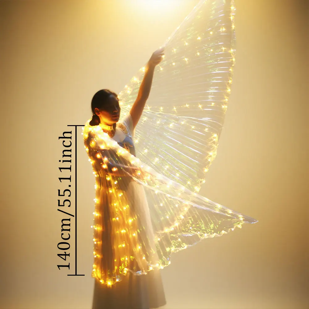 

Светодиодный плащ, желтые крылья бабочки, танцевальные крылья длиной 140 см, праздничный наряд для вечеринки
