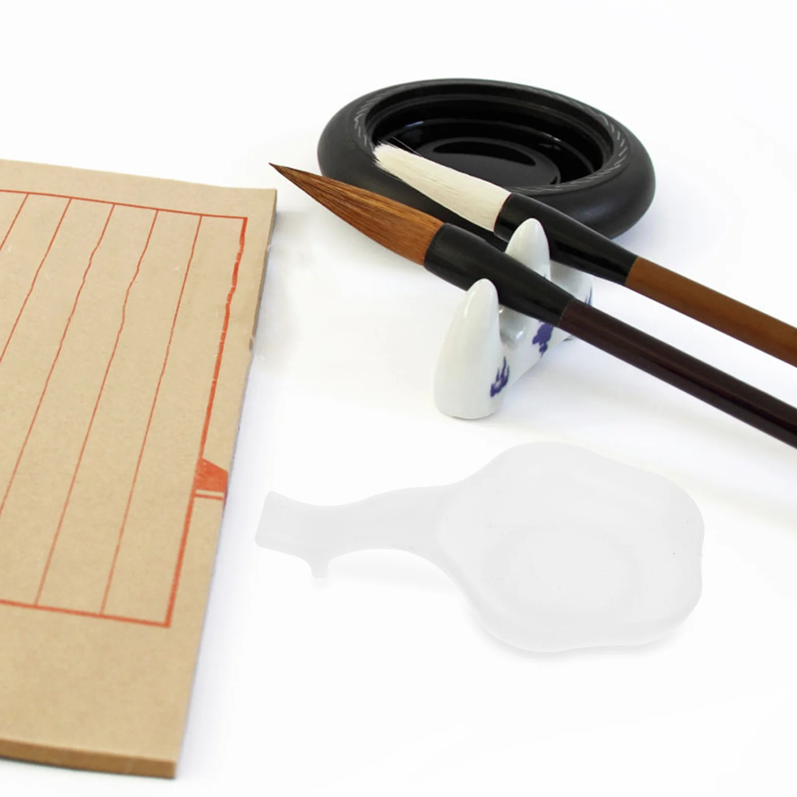 

40 Pcs Ink Disc Stationery Supplies Calligraphy Brush Rest Dish Palette Holder Tray Penholder