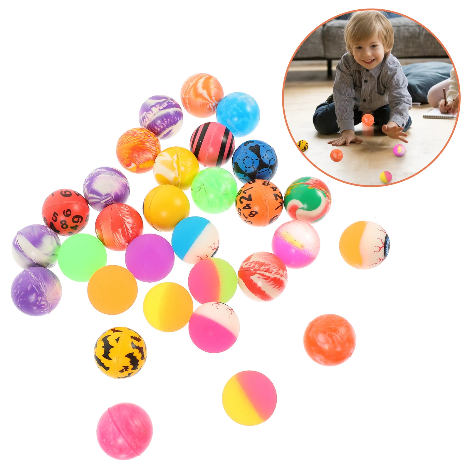 

30Pcs Colorful Rubber Bouncing Balls Soft Elastic Balls Kids Playing Outdoor Fitness Jumping Ball Entertainment