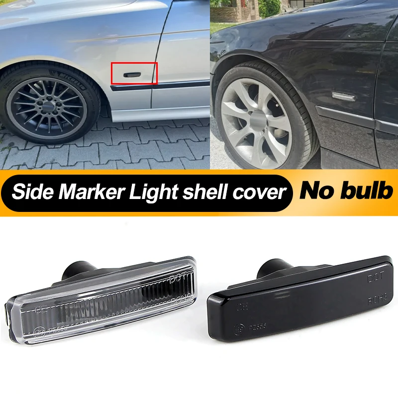 2Pcs Side Marker Turn Signal Light shell cover no bulb For BMW 5 Series E39 1995-1998 1999 2000 2001 2002 2003 M5 OEM: BM2570108