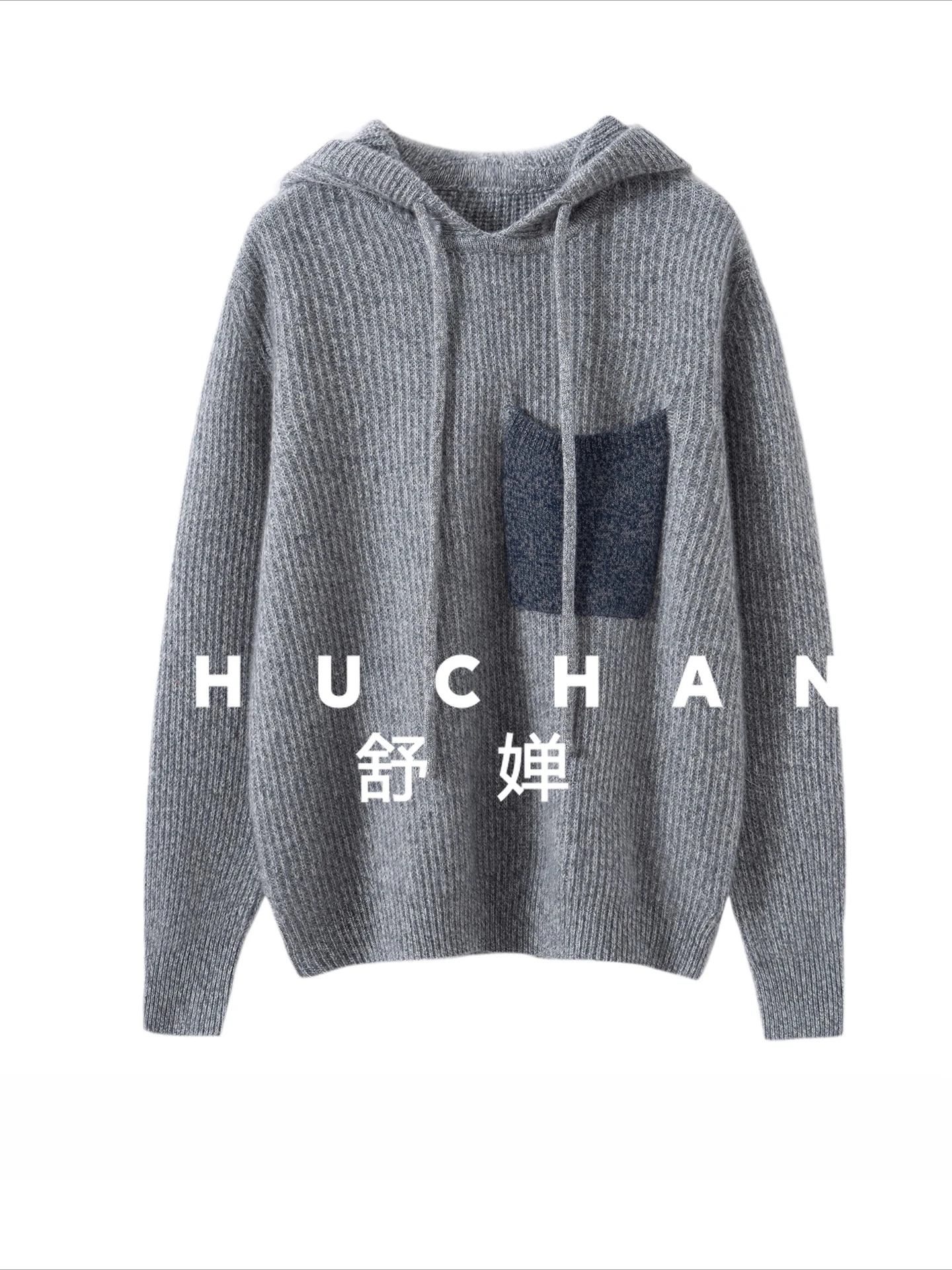 Losse wollen kasjmier trui van bloemgaren, verdikte trui met capuchon, 2025, herfst- en wintergebreide damestrui