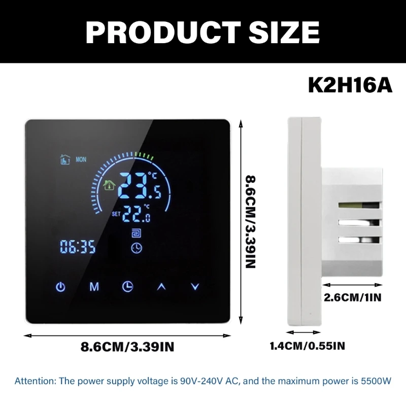 16A Voice Control Programmable Thermostat Touchscreens Temperature Controller