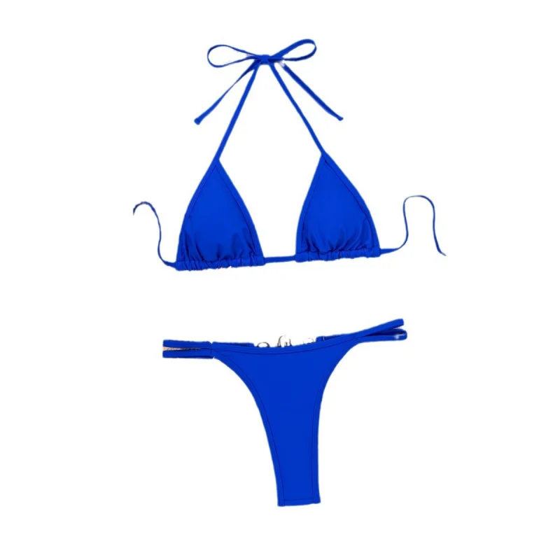 New Women's Swimwear Crystal Diamond Triangle Thong Beach Bikini Swimsuit