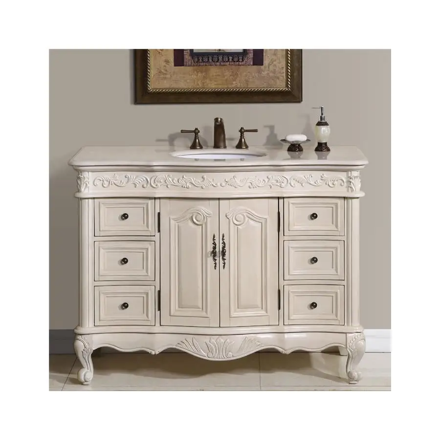 48inch 60inch Floor Standing Modern Water Resistant Bathroom Vanity Storage Cabinet Ceramic Basin Soft Closing Durable Design