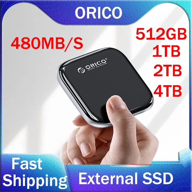 

ORICO 4TB Portable SSD 480MB/S External Solid State Drive 5Gbps 2TB 1TB 512GB Hard Drive Type- C PSSD For Macbook Air Pro Laptop
