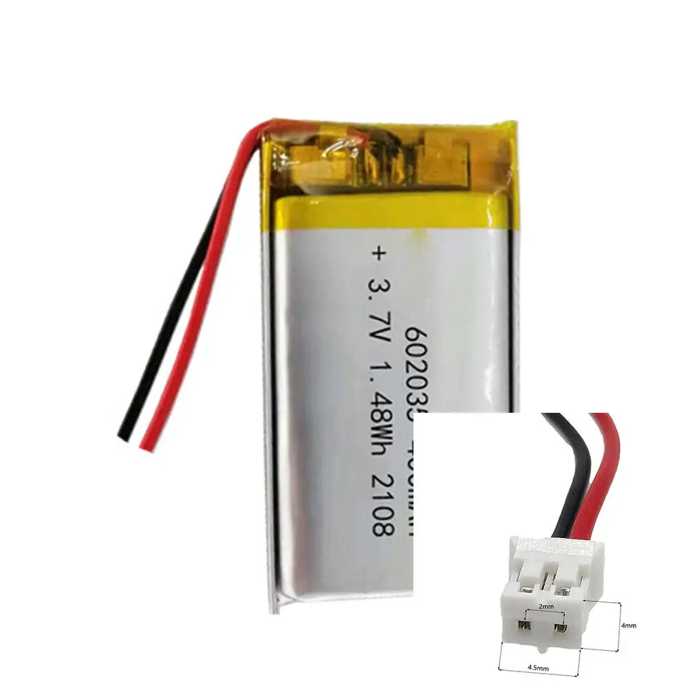 Rechargeable 3.7V 400Mah 602035 Lithium Polymer Ion Battery For MP3 MP567 ELECTRIC TOYS MOBILE POWER GPS DVD TABLET