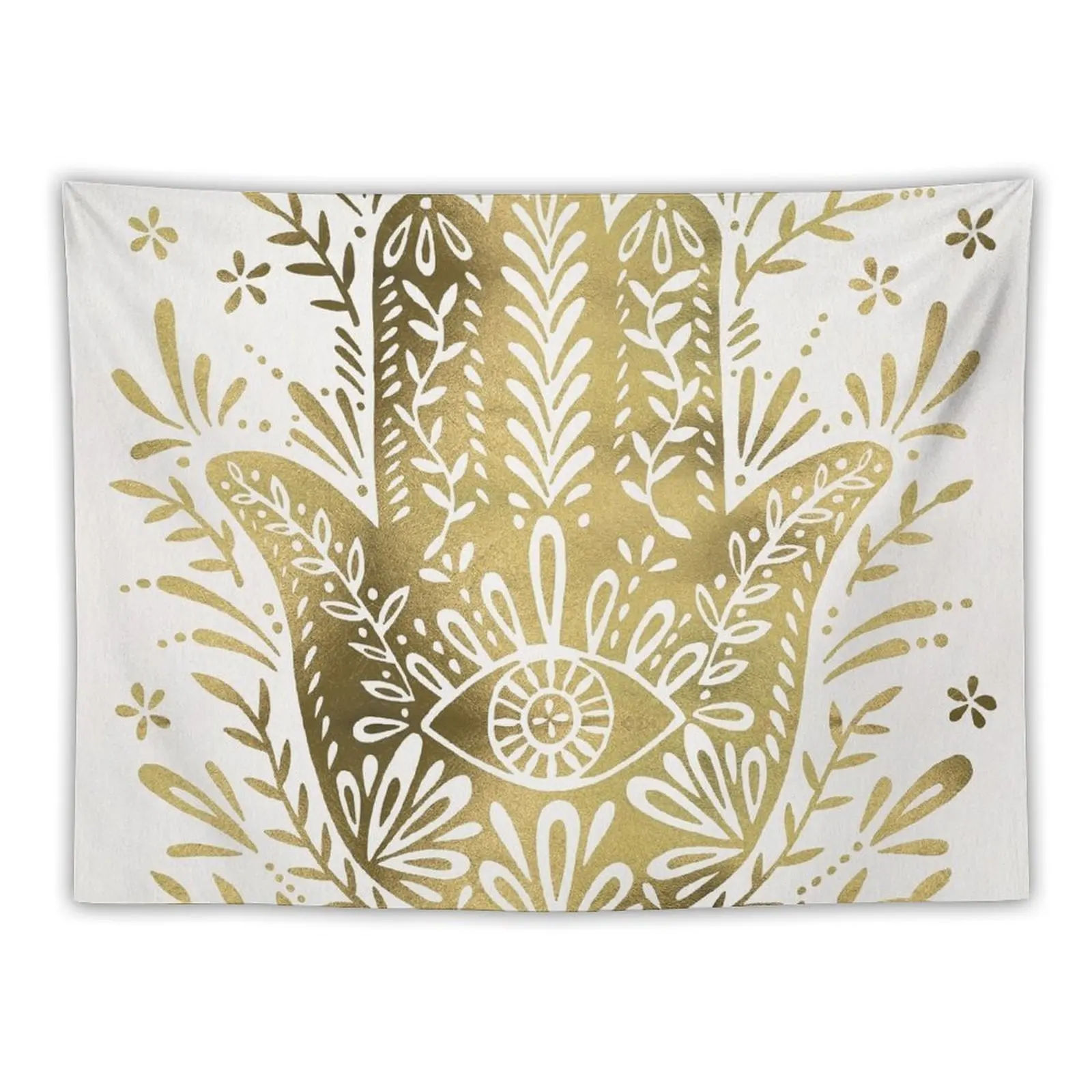 

Hamsa Hand – Gold Palette Tapestry Decorative Wall Murals Bed Room Decoration Tapestry