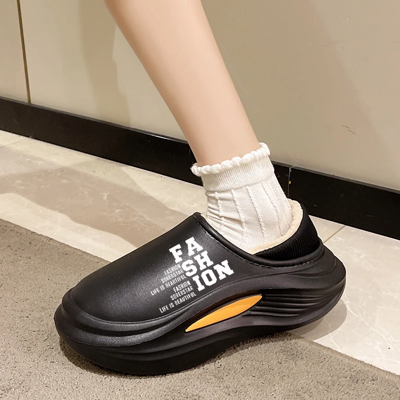 Зимние плюшевые домашние сандалии унисекс для мужчин и женщин, пара, оригинальная домашняя обувь на плоской подошве, мягкая модная нескользящая обувь высокого качества для спальни