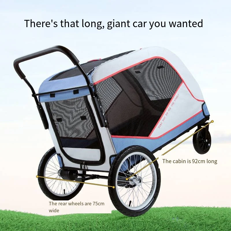 2023 New Large Pet Cart Giant Dog Outgoing Cart Cat Dog Outgoing Pulling Car Injury Portable Large Pet Labor Saving Cart Hot Sal