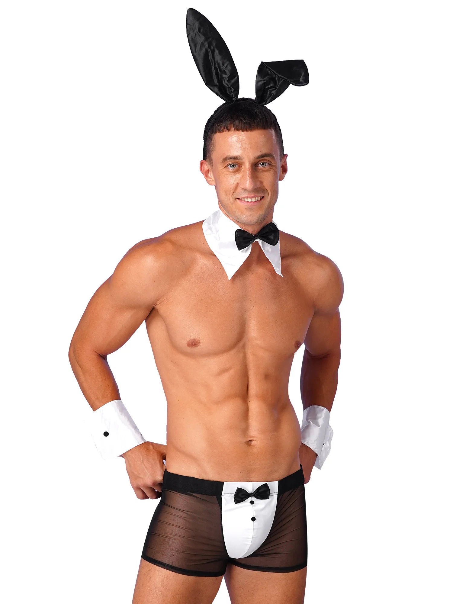 Ensemble de lingerie à thème de smoking pour hommes, uniforme sexy, vêtements de nuit tentants, sous-vêtements pour hommes, masplay d'Halloween, mascotte Tim ade