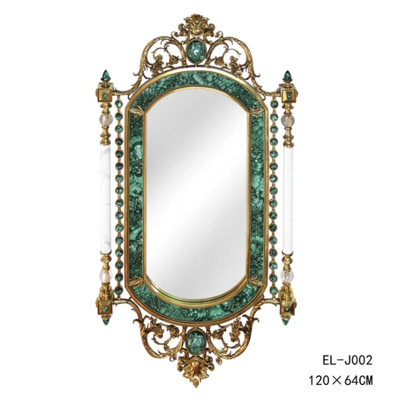 

European French Baroque style Antique Luxury Copper brass decoration wall mirror handmade home furniture brass mirror