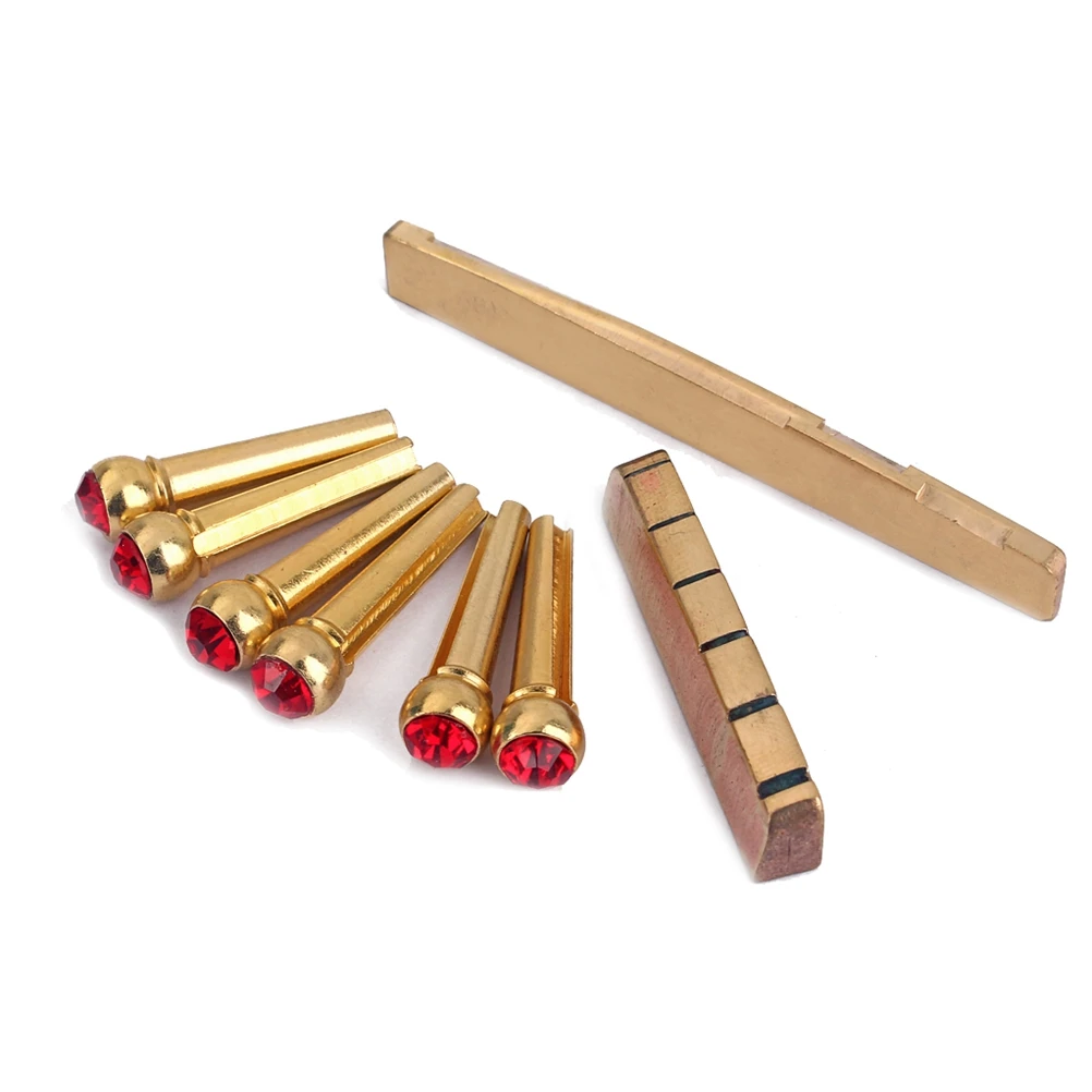 บรัสบริดจ์ รีด คริสตัล ดีไซน์สำหรับชุดเปลี่ยนอะไหล่กีตาร์อะคูสติก ทนทาน ใช้งานได้ยาวนาน วัสดุพรีเมียม พื้นผิวเรียบ