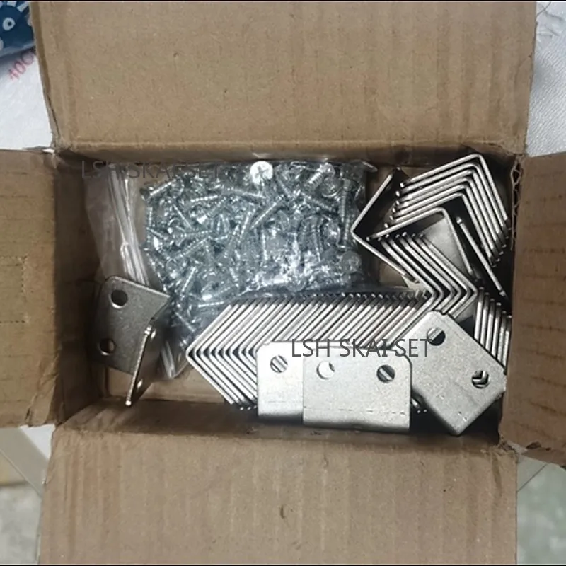 20pcs L-shaped Stainless Steel Corner Code Right Angle Laminate Furniture Board Hardware Bracket Cabinet Small Connector