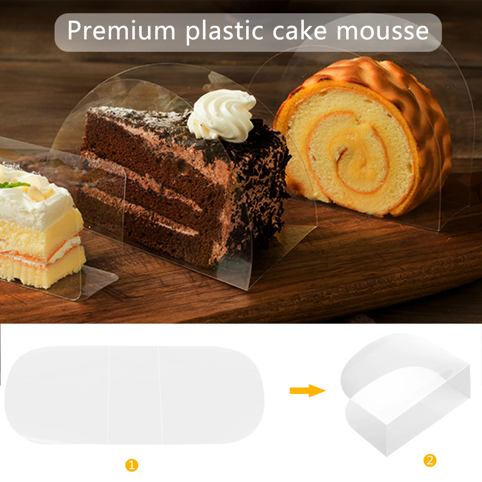 

100pcs Transparent Collar For Mousse Pastry Small Cake Holder Baking Packaging Tool Party Supplies Cake Storage Accessory