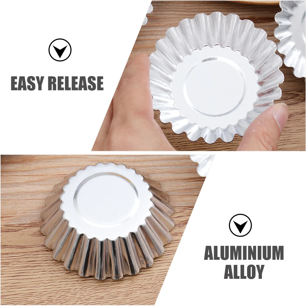 

100Pcs Muffin Baking Mold Aluminum Alloy Thick Nonstick Reusable Cupcake Cups for Tartlets Cheesecakes Quick Heat Conductivity