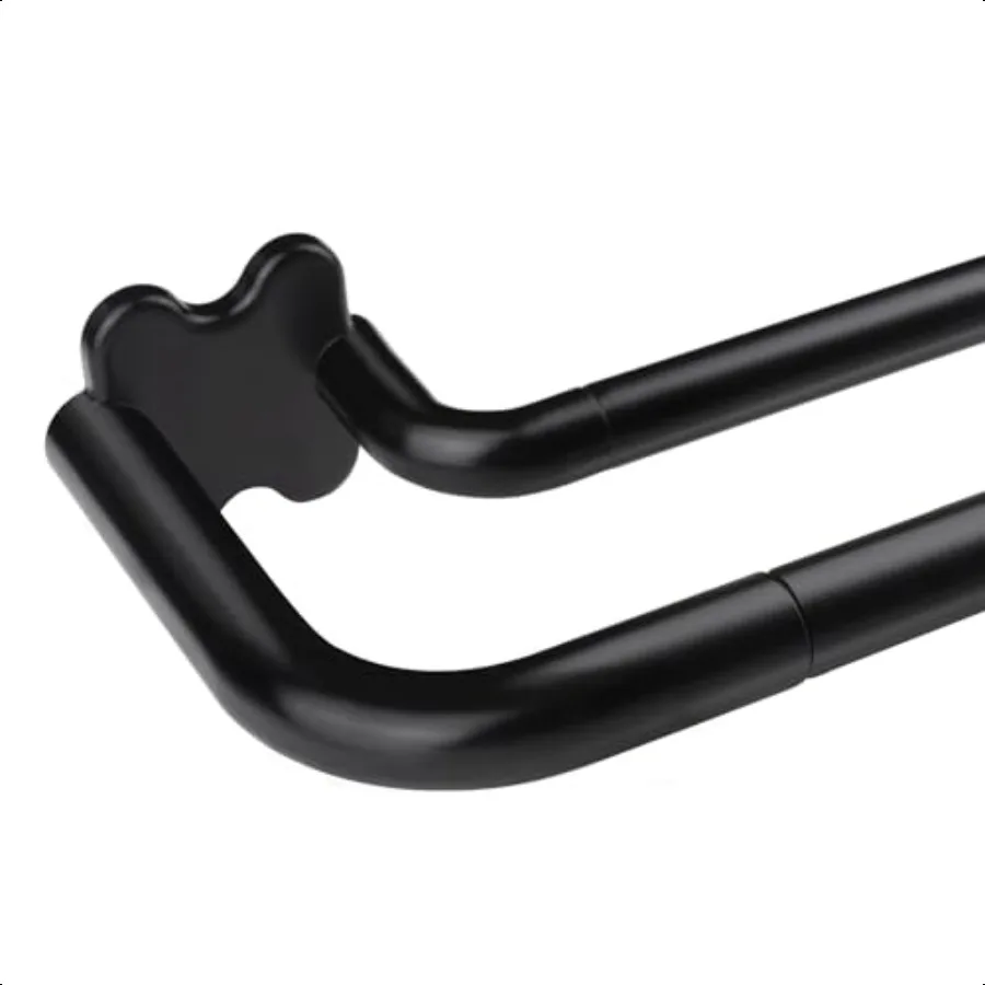 

Black Double Curtain Rods Blackout Wrap Around Curtain Rods for Windows 32 to 58 Inch 6 8 Inch Room Darkening Curtain Rod