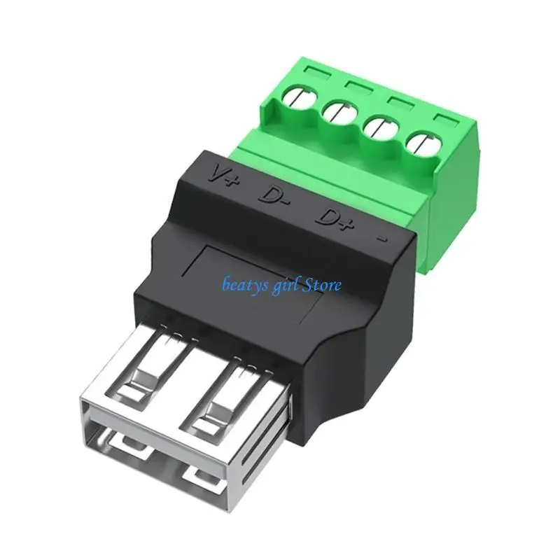C7AB Removable USB 2.0 Solderless Connector USB Turn 4 Pin Terminal Solderless