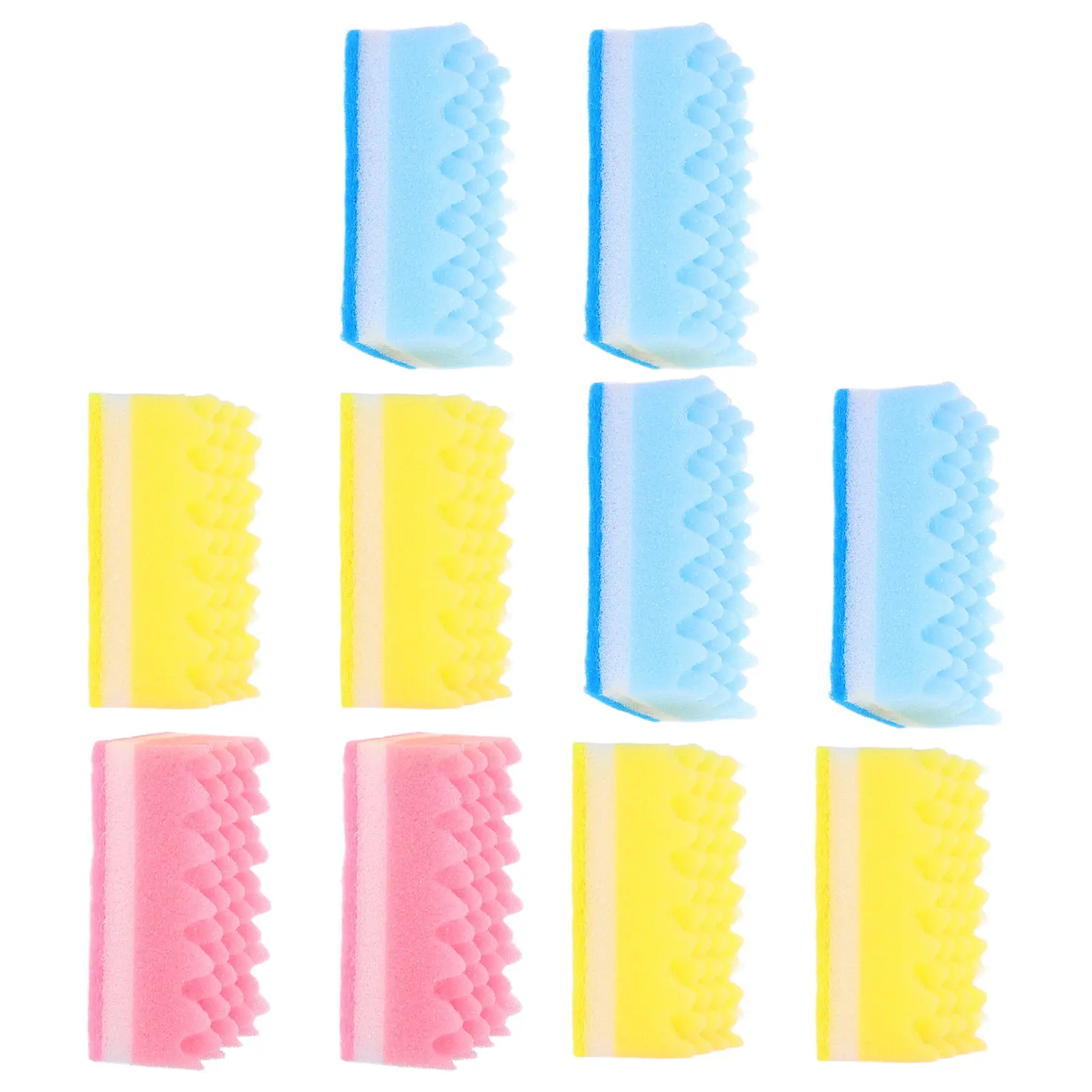 

10Pcs Dish Sponges Rippled Surface Multi-Use Cleaning Scrubber Non-Scratch Kitchen Bathroom Heavy Duty Cleaning Sponges