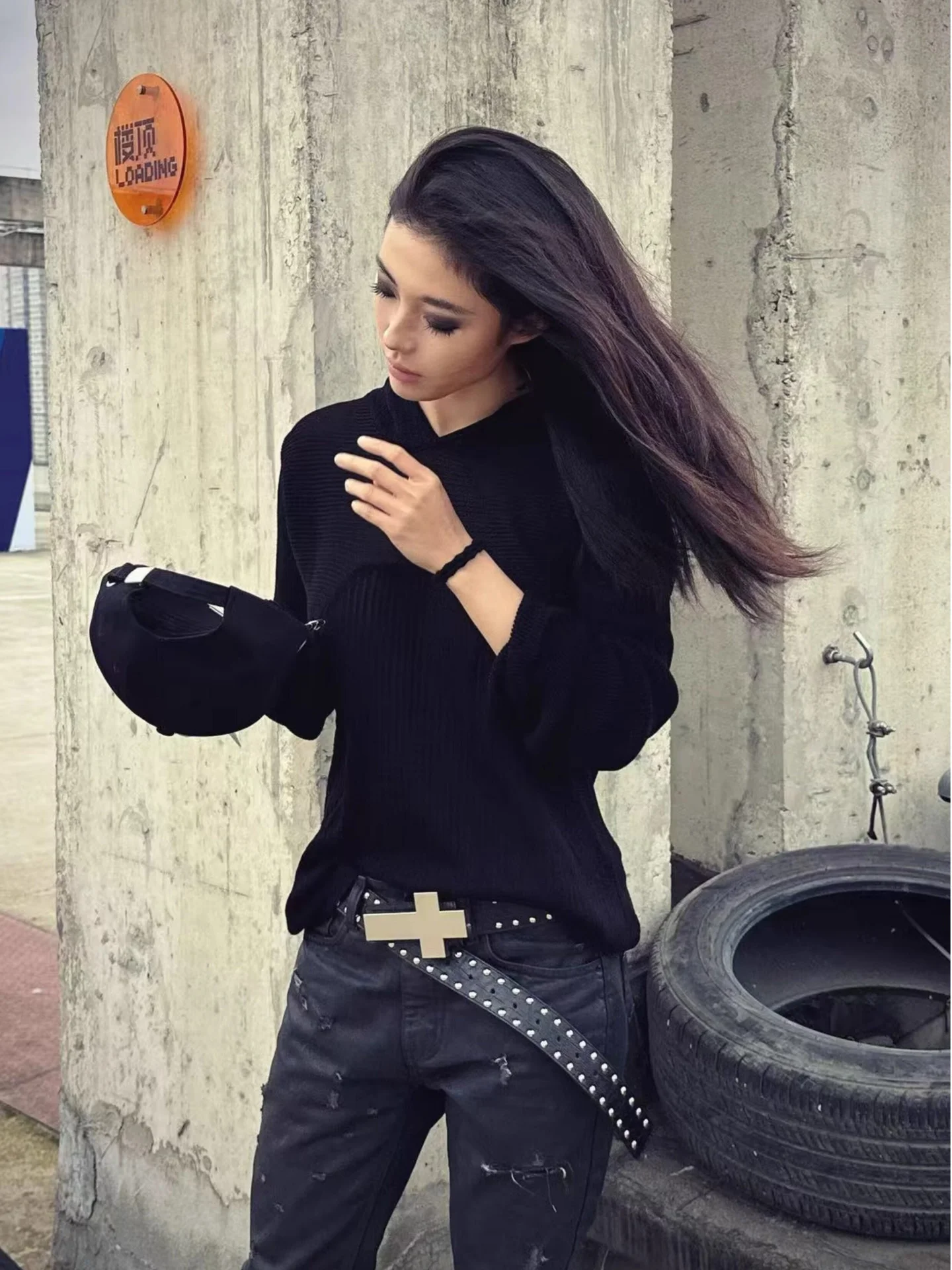 Unisex Vintage Punk Style Decorative Rivet Belt Crack Y2K Sexy Girl Cool Feeling Jeans Belt Crossbody Versatile 3.8cm Width