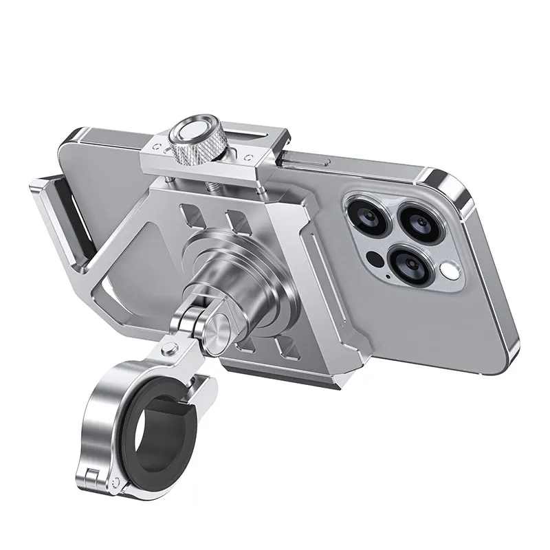 New Alloy Motorcycle Mobile Stand High Quality Universal Bike Motorcycle Phone Holder Motorbike Handlebar 360° Rotatable Bracket