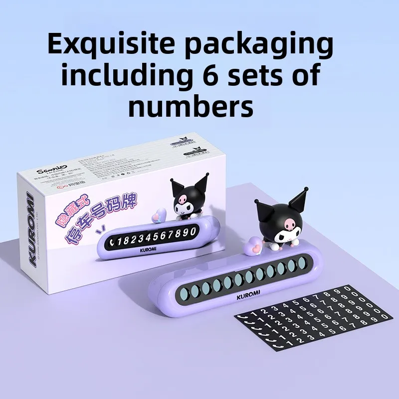 

Kuromi Temporary Parking Sign Car Moving Number Plate Creative Hidden Temporary Parking Sign, Car Decoration