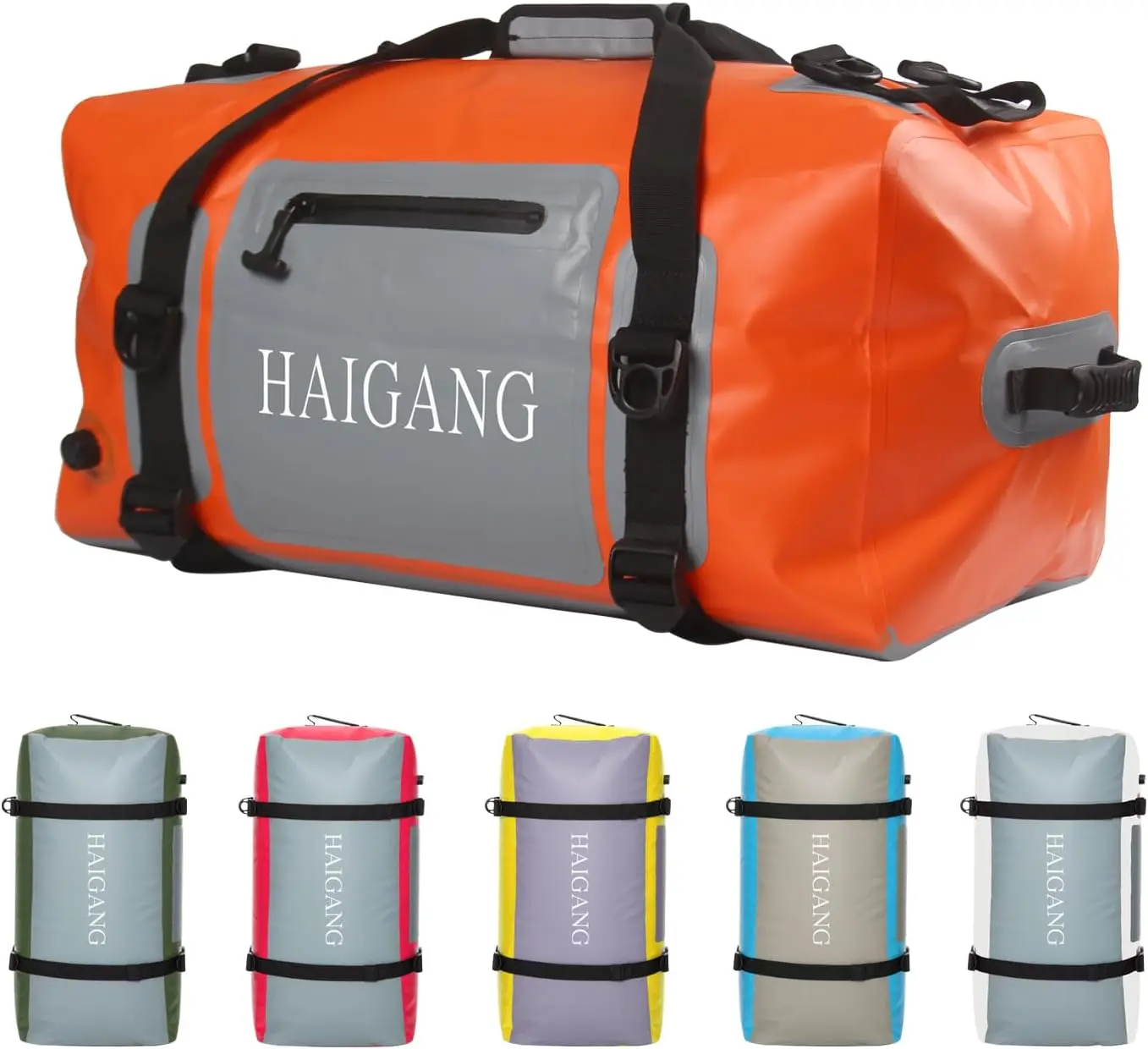 

70L Waterproof Duffel Bag with Adjustable Straps, Air Valve for Boating, Rafting, Motorcycle & Kayaking