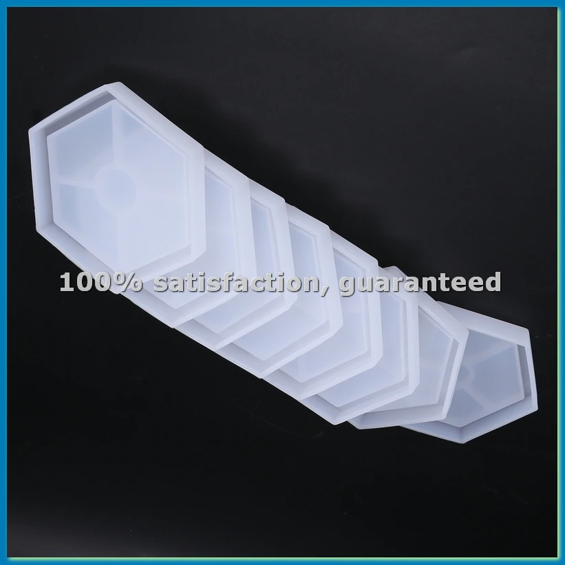 

8 Pack Hexagon Silicone Coaster Molds Silicone Resin Mold, Epoxy Molds for Casting with Resin, Concrete, Cement-ABRM