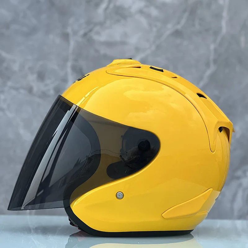 Ram4 meio capacete amarelo brilhante para homens e mulheres, motocicleta off-road, corrida de downhill, mountain cross, verão