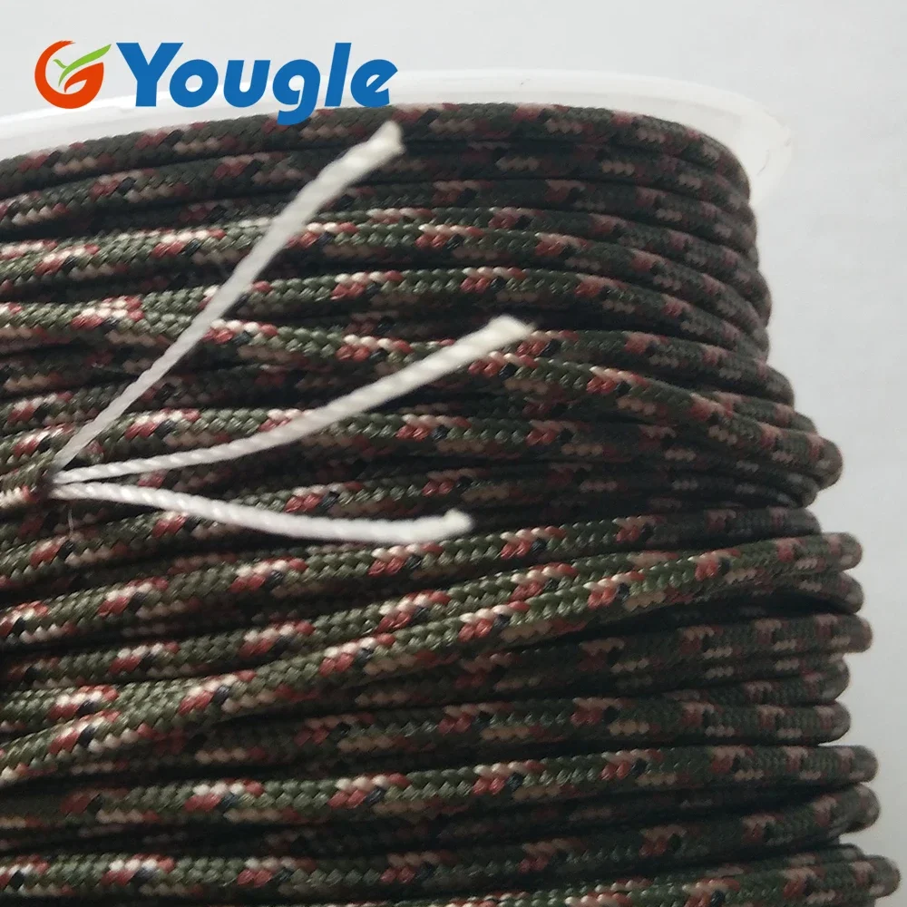 YOUGLE 2mm  3 Strand  High quality Paracord Parachute Cord Outdoor Camping  tent Rope Fishing line Wholesale 164FT 50meters