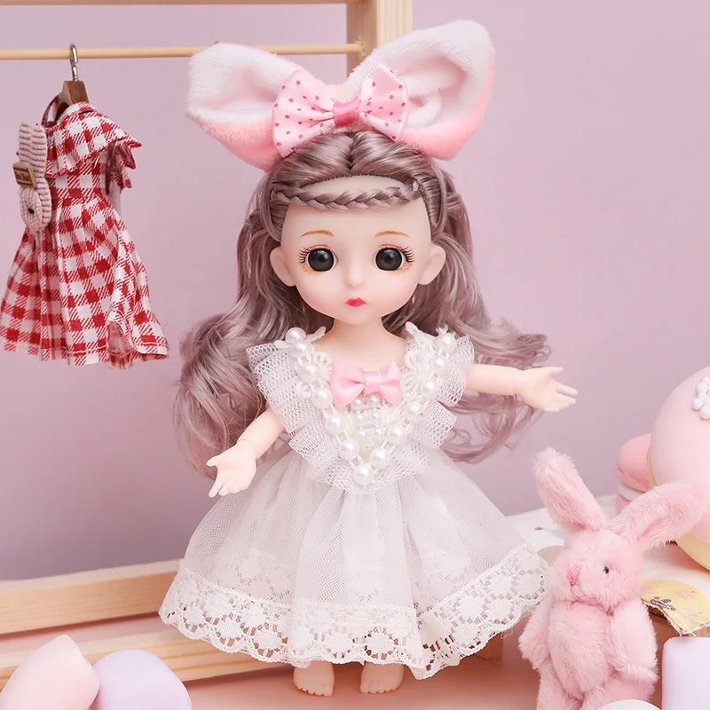 16cm 1/12 BJD Doll with Clothes and Shoes Movable Joints Fashion Lolita Action Figure Model Cute Girl Birthday Gift Toys