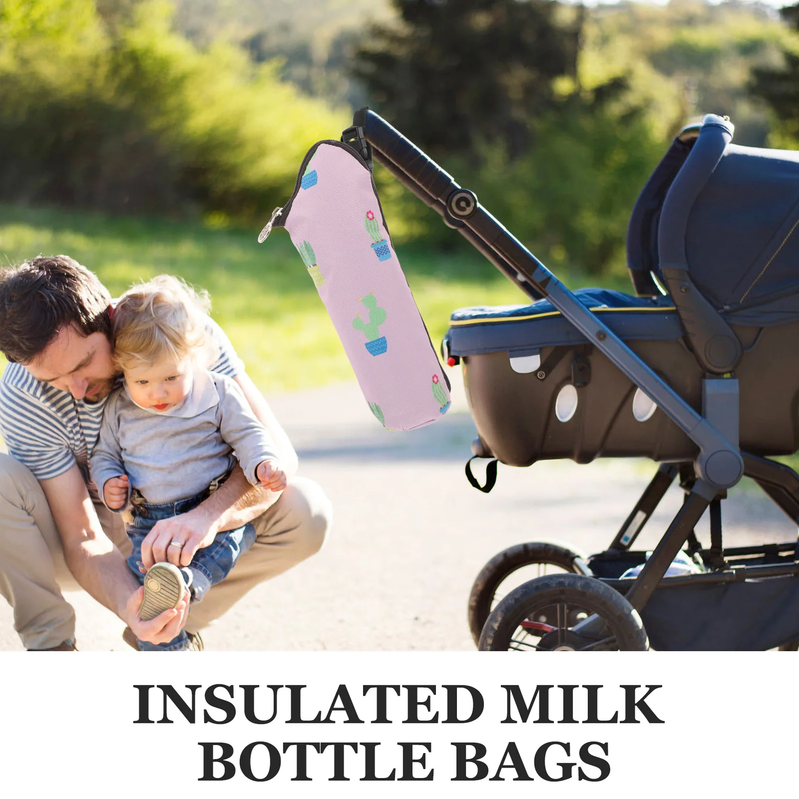 Baby Bottle Portable Milk Bottle Bags Bag Milk Storage Bags Outdoor Travel Lightweight Portable Cactus Design Safe Practical