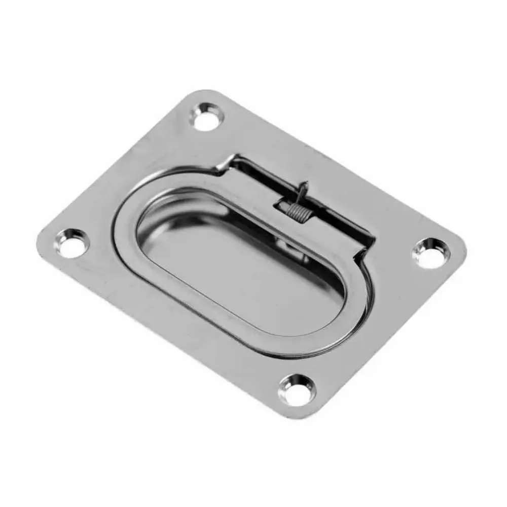 Stainless Steel Pull Flush Lift Ring Anti-Rattle Square Recessed Fasteners Marine Grade Lightweight Lockable Hold Down Clamp