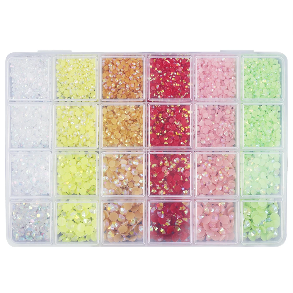 2-6mm Crystal AB Resin Rhinestone Glitter Strass Nail Gems Glue On Diamond Stone Flatback Rhinestones Decorations B0127