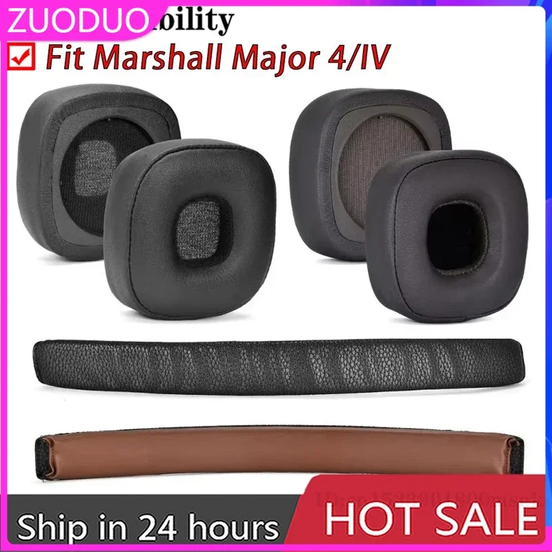 

ZUODUO Ear Pads For Marshall Major 4 IV Headphones Headband Cover Replacement Soft Foam Cushion Sponge Pad Leather Earmuffs