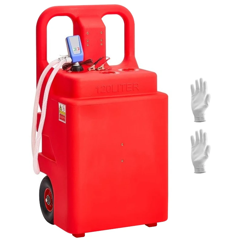 120L/32Gal  Tank with 12V 2.5GPM Electric Transfer Pump Caddy for Car Truck Diesel Canister