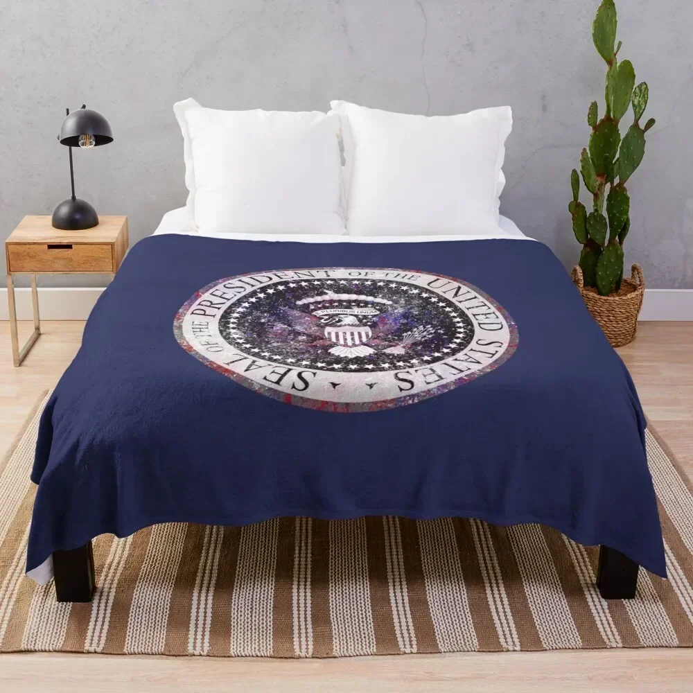 Presidential Seal Throw Blanket Shaggy Furry Soft Blanket for Bedroom Living Room