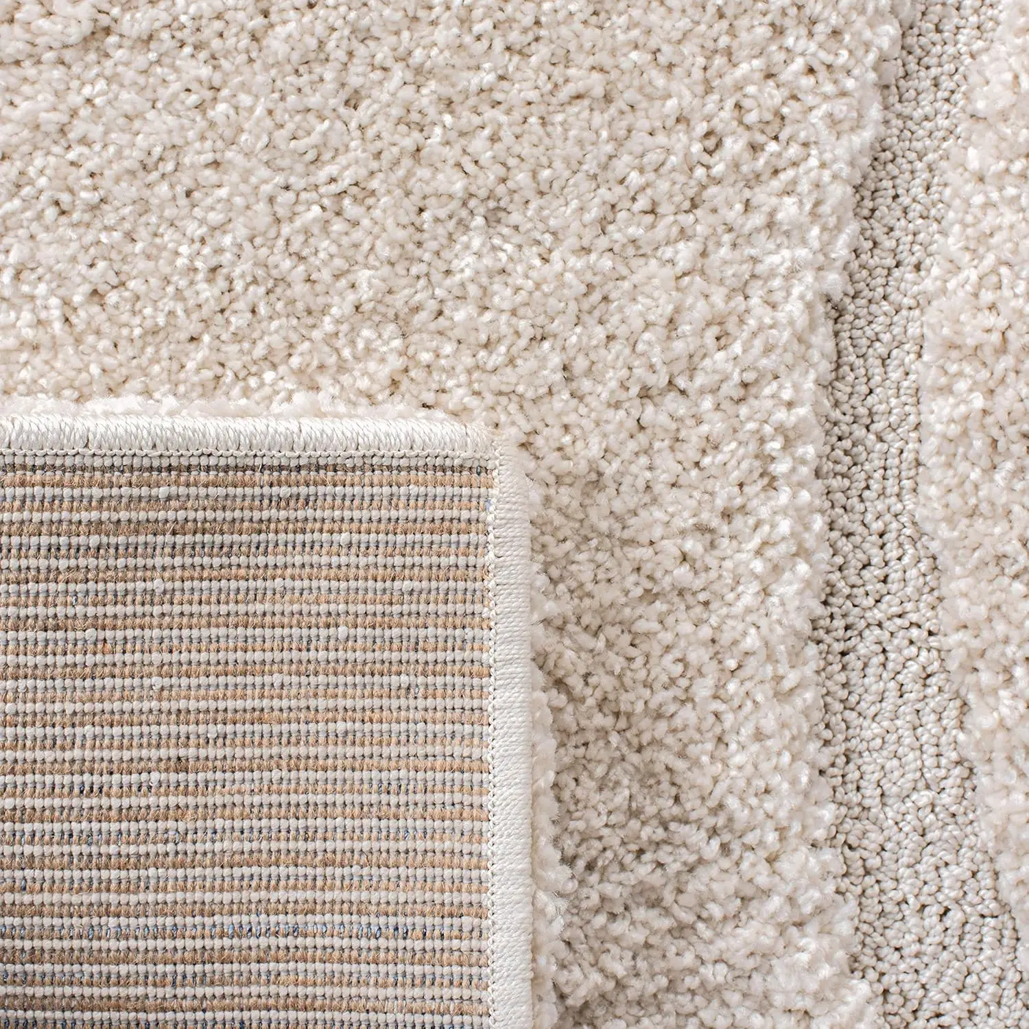 Safavieh Florida Shag Collection Area Rug - 5'3"" X 7'6"", Creme & Creme, Non-Shedding & Easy Care, 1.2-Inch Thick Ideal For