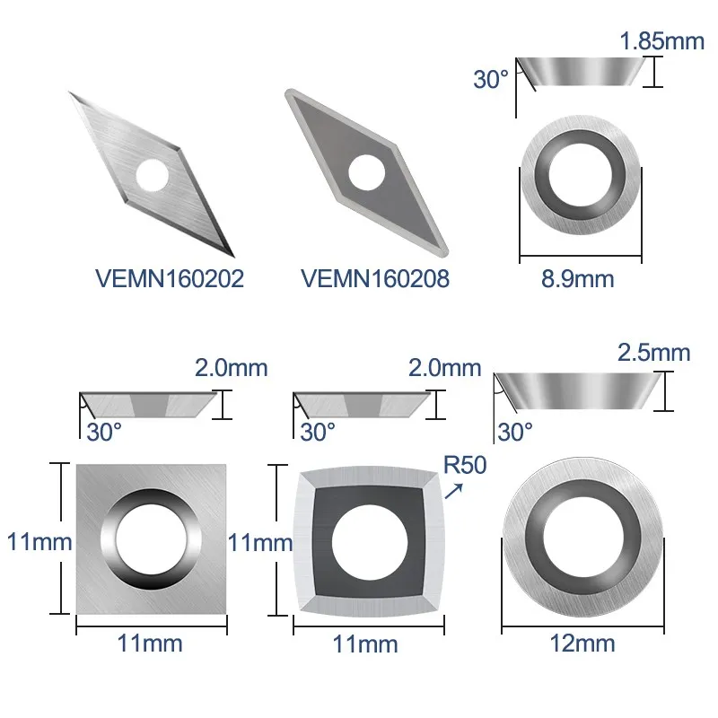 Imagem -03 - Carboneto Insert Cortadores Lâminas para Detailer Hollower Finisher Rougher Ferramentas de Torneamento Lâmina Ferramenta Torno de Madeira 13 Peças